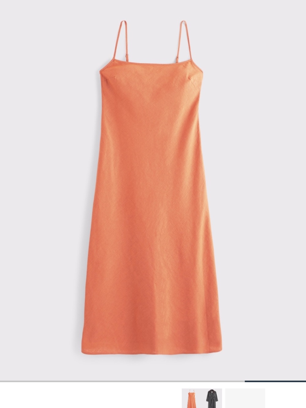 Abercrombie & Fitch Julia Slip Linen-Blend Midi Dress in Orange, small tall - Picture 4 of 4